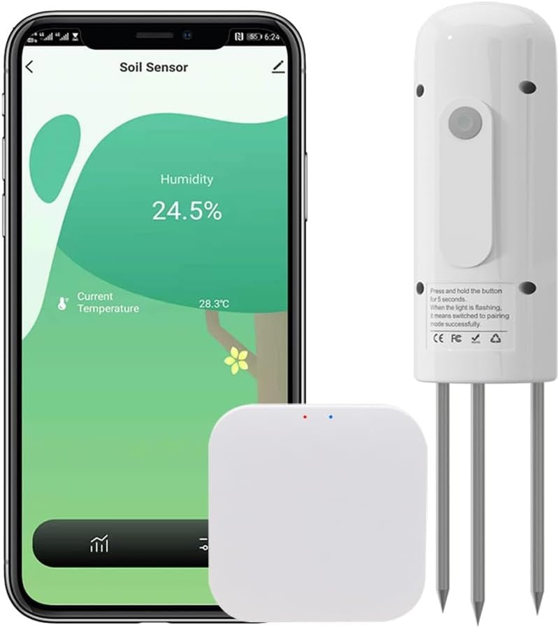 Zigbee Garden Soil Moisture & Temperature Sensor β IP67 Waterproof, Tuya / Home Assistant (GXM-01)